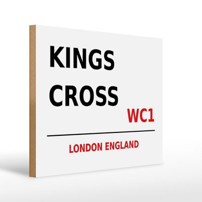 Targa in legno Londra 40x30 cm Inghilterra Kings Cross WC1
