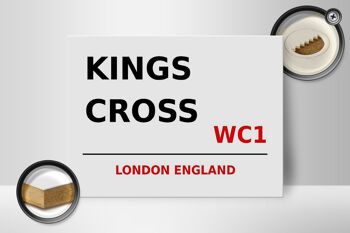 Panneau en bois Londres 40x30cm Angleterre Kings Cross WC1 2