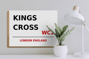 Panneau en bois Londres 40x30cm Angleterre Kings Cross WC1 3