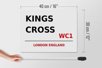 Panneau en bois Londres 40x30cm Angleterre Kings Cross WC1 4