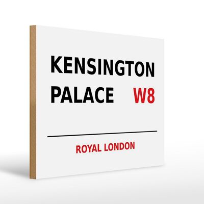 Cartel de madera Londres 40x30cm Palacio Real de Kensington W8