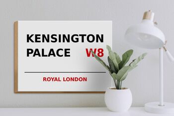 Panneau en bois Londres 40x30cm Royal Kensington Palace W8 3