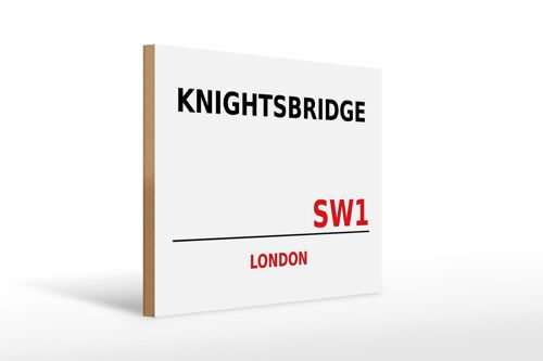 Holzschild London 40x30cm Knightsbridge SW1