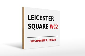 Panneau en bois Londres 40x30cm Westminster Leicester Square WC2 1