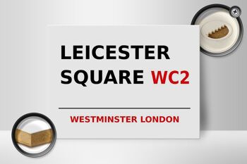 Panneau en bois Londres 40x30cm Westminster Leicester Square WC2 2