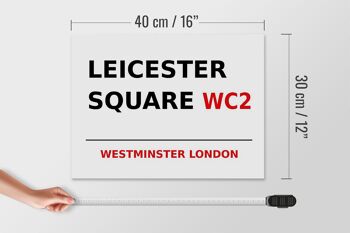 Panneau en bois Londres 40x30cm Westminster Leicester Square WC2 4