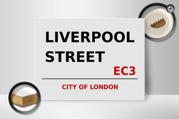 Panneau en bois Londres 40x30cm City Liverpool Street EC3 2