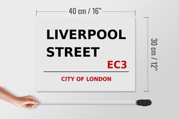 Panneau en bois Londres 40x30cm City Liverpool Street EC3 4