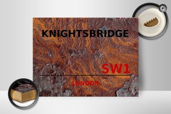 Panneau en bois Londres 40x30cm Knightsbridge SW1 rouille 2