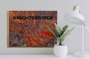 Panneau en bois Londres 40x30cm Knightsbridge SW1 rouille 3