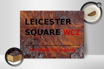 Panneau en bois Londres 40x30cm Westminster Leicester Square WC2 Rouille 2