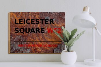 Panneau en bois Londres 40x30cm Westminster Leicester Square WC2 Rouille 3