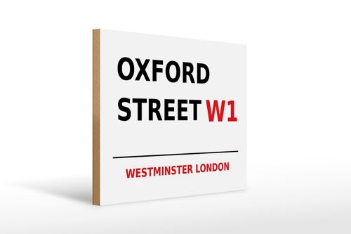Holzschild London 40x30cm Westminster Oxford Street W1