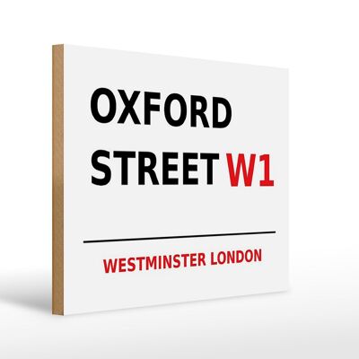 Holzschild London 40x30cm Westminster Oxford Street W1