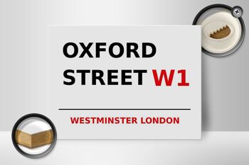 Panneau en bois Londres 40x30cm Westminster Oxford Street W1 2