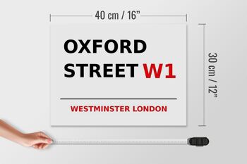 Panneau en bois Londres 40x30cm Westminster Oxford Street W1 4
