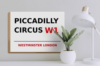 Panneau en bois Londres 40x30cm Westminster Piccadilly Circus W1 3