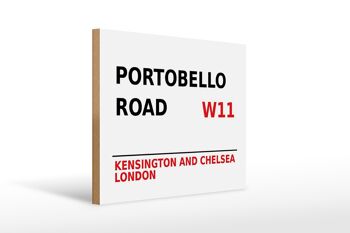 Panneau en bois Londres 40x30cm Portobello Road W11 Kensington 1