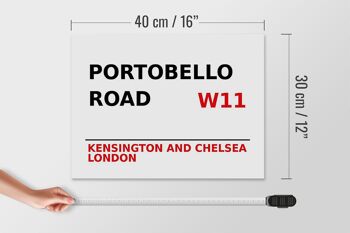 Panneau en bois Londres 40x30cm Portobello Road W11 Kensington 4