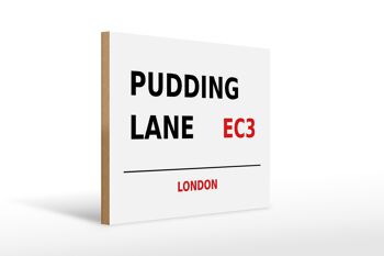 Panneau en bois Londres 40x30cm Pudding Lane EC3 décoration murale 1