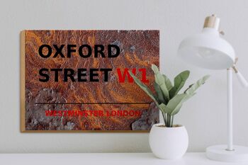 Panneau en bois Londres 40x30cm Westminster Oxford Street W1 Rouille 3