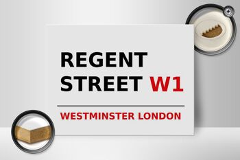 Panneau en bois Londres 40x30cm Westminster Regent Street W1 2