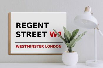 Panneau en bois Londres 40x30cm Westminster Regent Street W1 3