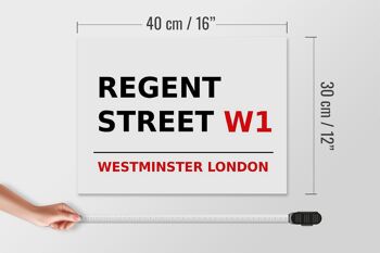 Panneau en bois Londres 40x30cm Westminster Regent Street W1 4