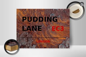 Panneau en bois Londres 40x30cm Pudding Lane EC3 2