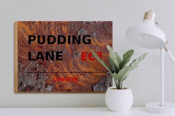 Panneau en bois Londres 40x30cm Pudding Lane EC3 3