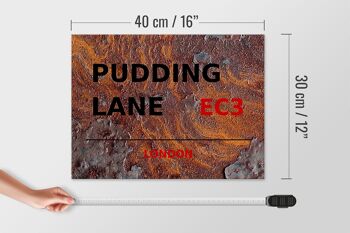 Panneau en bois Londres 40x30cm Pudding Lane EC3 4