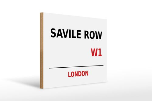 Holzschild London 40x30cm Savile Row W1 Geschenk