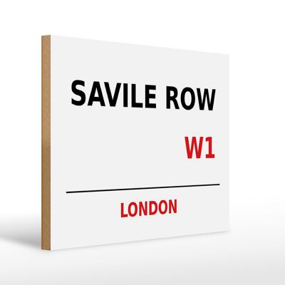 Cartello in legno Londra 40x30 cm Savile Row W1 regalo