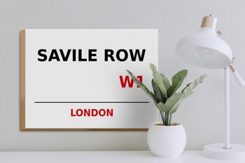 Panneau en bois Londres 40x30cm Savile Row W1 cadeau 3