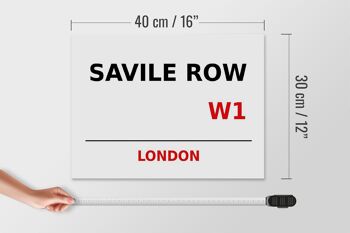 Panneau en bois Londres 40x30cm Savile Row W1 cadeau 4