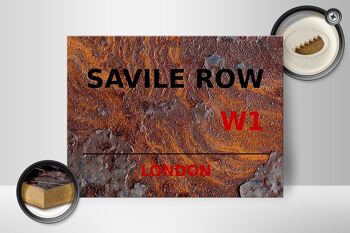 Panneau en bois Londres 40x30cm Savile Row W1 Rouille 2