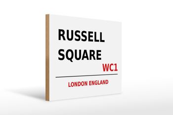 Panneau en bois Londres 40x30cm Angleterre Russell Square WC1 1