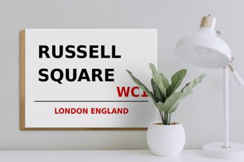 Panneau en bois Londres 40x30cm Angleterre Russell Square WC1 3