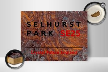 Panneau en bois Londres 40x30cm Angleterre Selhurst Park SE25 Rouille 2