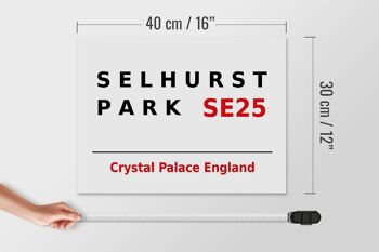 Panneau en bois Londres 40x30cm Angleterre Selhurst Park SE25 4