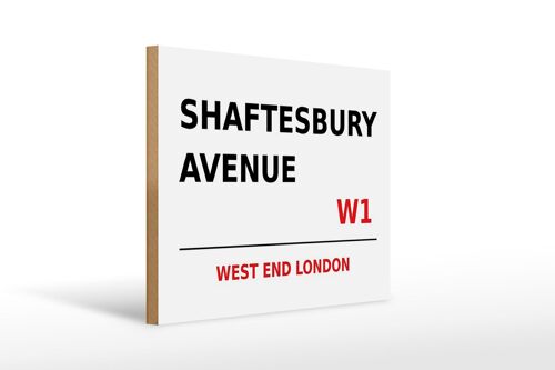 Holzschild London 40x30cm West End Shaftesbury Avenue W1