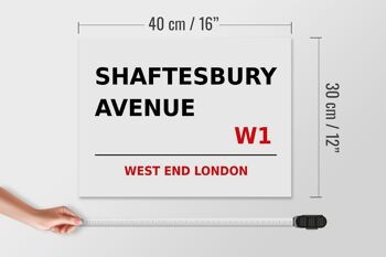 Panneau en bois Londres 40x30cm West End Shaftesbury Avenue W1 4
