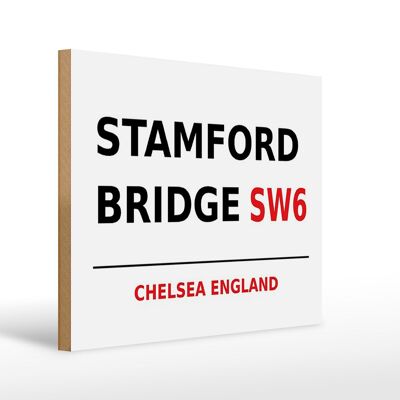 Cartello in legno Londra 40x30 cm Inghilterra Stamford Bridge SW6