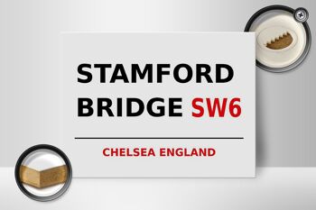 Panneau en bois Londres 40x30cm Angleterre Stamford Bridge SW6 2