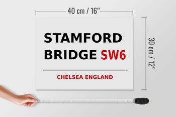 Panneau en bois Londres 40x30cm Angleterre Stamford Bridge SW6 4