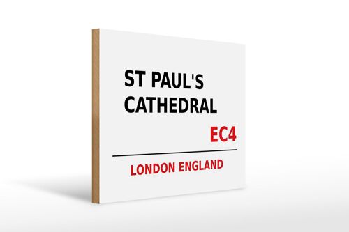 Holzschild London 40x30cm England St Paul´s Cathedral EC4