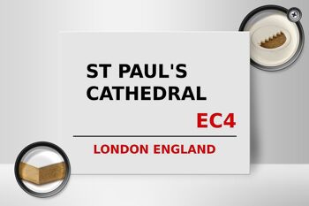 Panneau en bois Londres 40x30cm Angleterre Cathédrale St Paul EC4 2