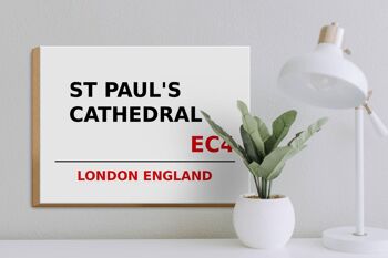 Panneau en bois Londres 40x30cm Angleterre Cathédrale St Paul EC4 3