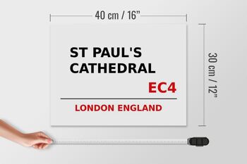 Panneau en bois Londres 40x30cm Angleterre Cathédrale St Paul EC4 4