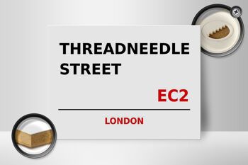 Panneau en bois Londres 40x30cm Threadneedle Street EC2 2